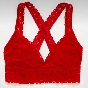 NWT Aerie Red Lace Bralette
